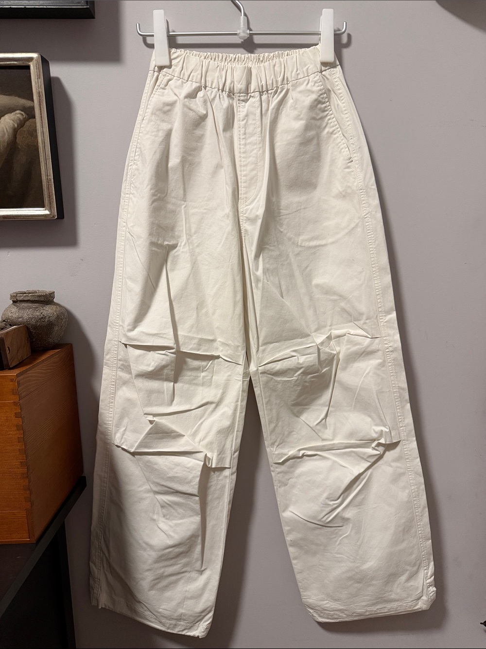 MUJI Relaxed Fit White Pants NEW